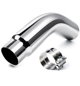 Toplamper front view elbow tip showing polished chrome and finished edge