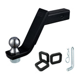 TOPSHINE front view assembled hitch ball mount showing ready-to-use setup and benefit of instant installation