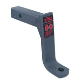 TOPTOW front view of 8-inch drop ball mount showing shank and receiver fit for secure towing