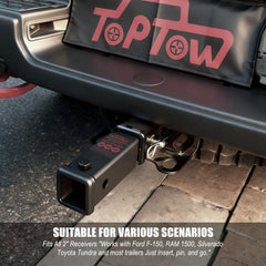 TOPTOW extender installed on SUV illustrating extra clearance for bike rack benefit