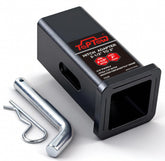 TOPTOW adapter front view showing 2.5" to 2" sleeve, clear fit advantage