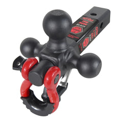 TOPTOW front view showing triple ball mount and matte black finish for durability