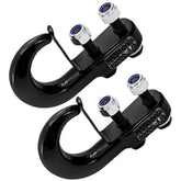 TOPZEA front-facing pair of black tow hooks showing robust design and strength