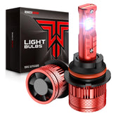Torchbeam 9007/HB5 front view showing bright lens and plug for easy upgrade