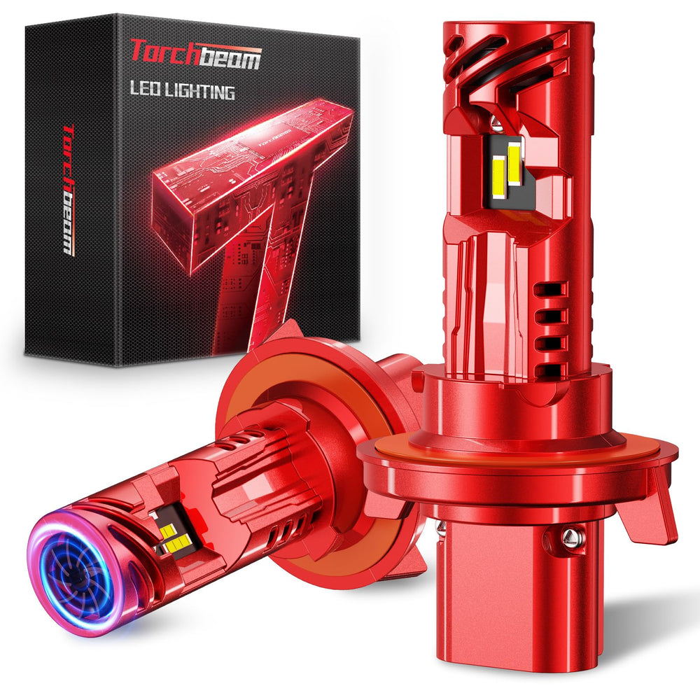 Torchbeam front view pack of 2 bulbs showing plug-and-play fitment and convenience