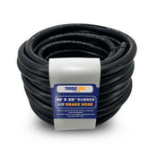Torque front view of 50 ft black hose showing coil and packaging benefits