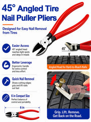 ToughGift 45-degree angled pliers close detail showing grip for nail removal