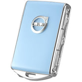 TOUPHY front view of matte blue Volvo key cover showing fit and style, enhancing appearance