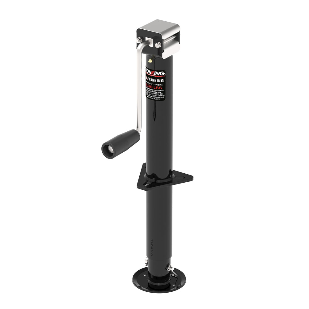TOWKING front view of A-frame jack showing sturdy base and wheel benefit stability