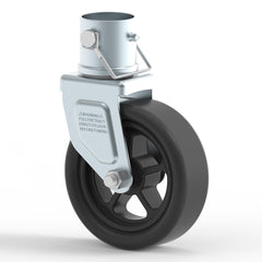 TOWKING front view of wheel assembly showing full caster and mounting benefits