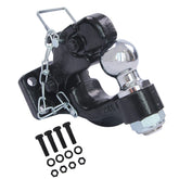 TOWKING pintle hitch front view showing durable forged-steel construction and finish