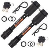 TowWorks front packaging showing two keyed-alike hitch locks and included keys