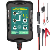 TPE charger front view showing controls and LEDs, easy monitoring benefit