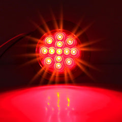 Traberm close-up of 13 LEDs and faceted reflector emphasizing brighter output
