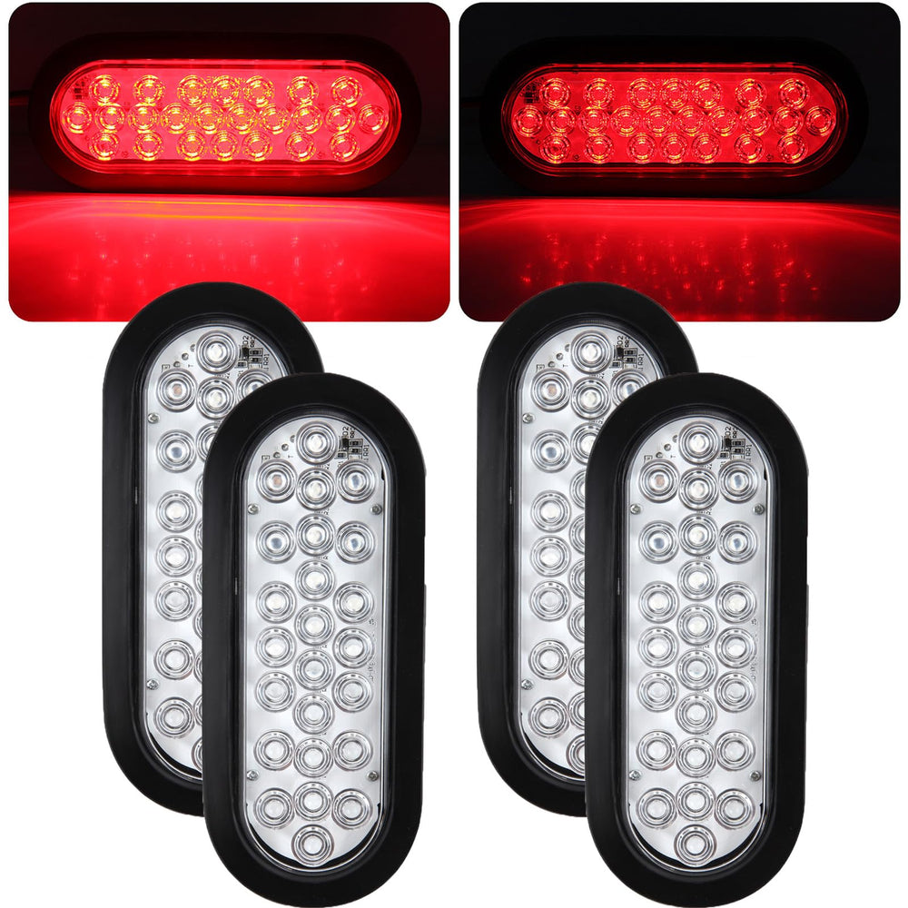 Traberm front view clear lens showing bright red output and improved visibility