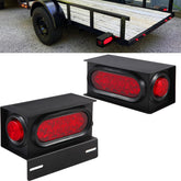 Traberm welded steel light box front view showing mounting flanges and openings, durable protection