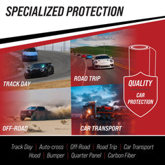 TRACK ARMOUR applied to bumper in use, protecting paint from road debris