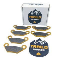 Traild front caliper pad packaging showing full set and fitment benefit