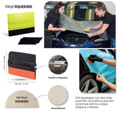 TRAYCLICKS felt squeegee close-up protecting paint while removing bubbles