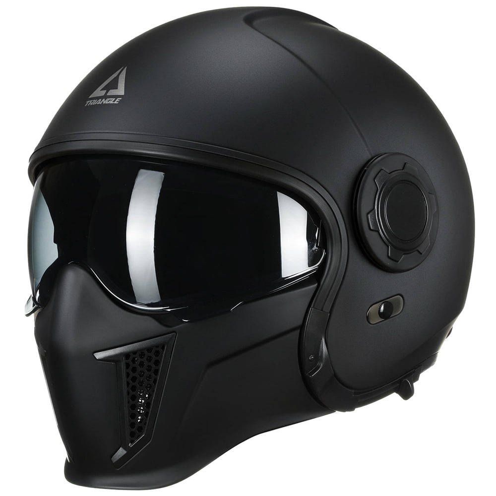 TRIANGLE helmet front profile showing aerodynamic shell and confident protection