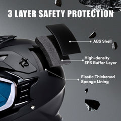 TRIANGLE helmet side profile highlighting sturdy ABS shell and coverage