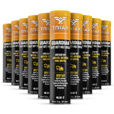Triax Guardian front-facing 14 ounce grease tube showing packaging and brand benefits