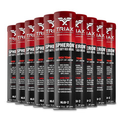 Triax Spheron front packaging showing tube and 10-pack durability benefit