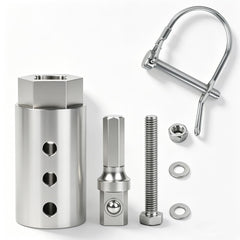 TRILVIX front view of adapter showing solid stainless steel construction and secure fit