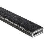 TRIM-LOK front profile in black pebble finish showing neat edge protection