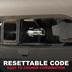 Trimax installed on a trailer hitch demonstrating secure attachment