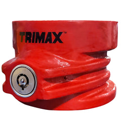 Trimax front view showing red lock and secure design benefit increased theft deterrence