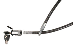 Trimax ST30 front view showing full cable and lock protecting spare