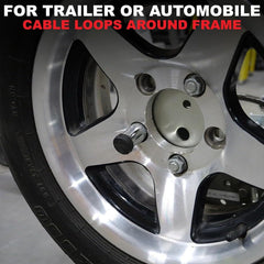 Trimax ST30 installed on spare tire locking both tire and mounting bracket