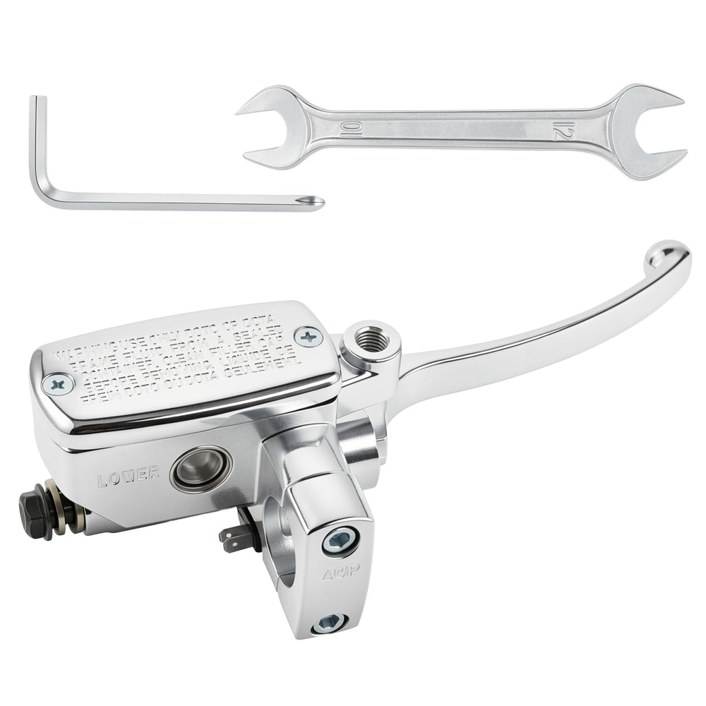 Triumilynn right 25mm master cylinder front view showing fit and finish, improves brake feel