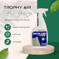 Trophy Air nozzle spraying cleaner close-up, demonstrates simple application and coverage