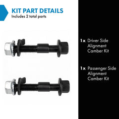 TRQ camber bolt installed on control arm demonstrating correct direct-fit replacement benefit