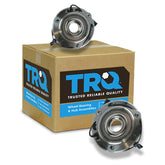 TRQ front hub assembly packaging showing both units and fitment benefit