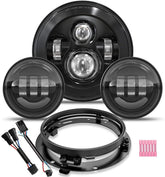 TRUCKMALL 7-inch headlight front view showing beam pattern and improved visibility