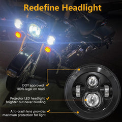 TRUCKMALL 4.5-inch fog lights pair front view improving near-field lighting