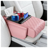 TSIEBRV front view pink armrest cover showing organized layout and convenience