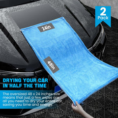 TTRCB beside a standard towel showing larger 48x24 inch coverage