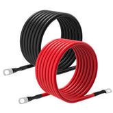 TUELETFU front view of 5 AWG 10ft cable pair showing color-coded ends and packaging benefits