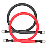 TUELETFU front view of 2 AWG cable set showing red and black cables and lugs