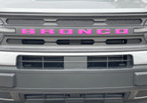 TufSkinz grille letter overlays installed on Bronco Sport front grille improving appearance