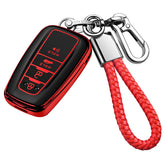 Tukellen red key fob front view showing button access and sleek protection