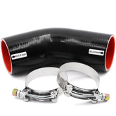 TuoLauthon front view of 45° silicone elbow showing shape and finish, reliable fit