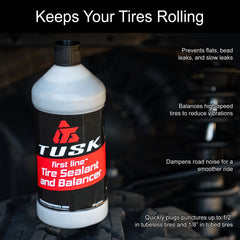 TUSK bottle at an angle highlighting easy-pour spout benefit