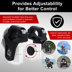 TUSK riser installed on dirt bike showing improved control and leverage