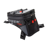 TUSK front view showing compact bag and reflective logos for safer rides