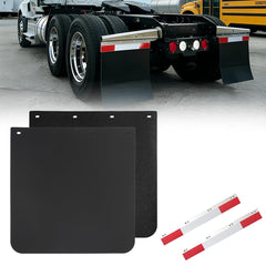 TUSPUR front view of both mud flaps showing full coverage and durability